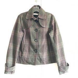 Zara, size M, plaid jacket, large buttons, 100% cotton, military style